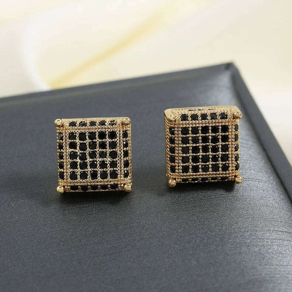 ZAKOL Buling Zirconia Earrings for Men Iced Out Micro Full Paved CZ Crystal Copper Earring Fashion Hip Hop Jewelry