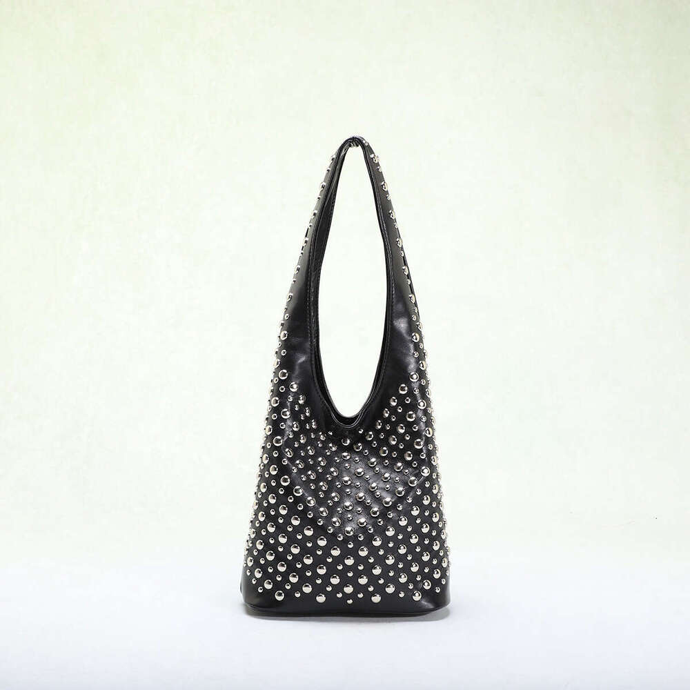 2026 Women S Punk Rivet Edgy Bucket Bag Ic Closure Shoulder Purse Suitable For Parties Outfits Daily Wear Available In