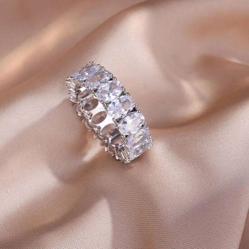 ZAKOL Brand Geometric AAA Cubic Zirconia Engagement Ring for Women Shining Brilliant CZ Proposal Wedding Jewelry