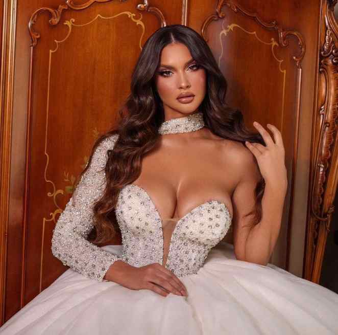 Customized Sweetheart Shinny Beads Sequins Ballgown Wedding Dress Court Train Vestidos De Novia Elegant Bridal Gowns