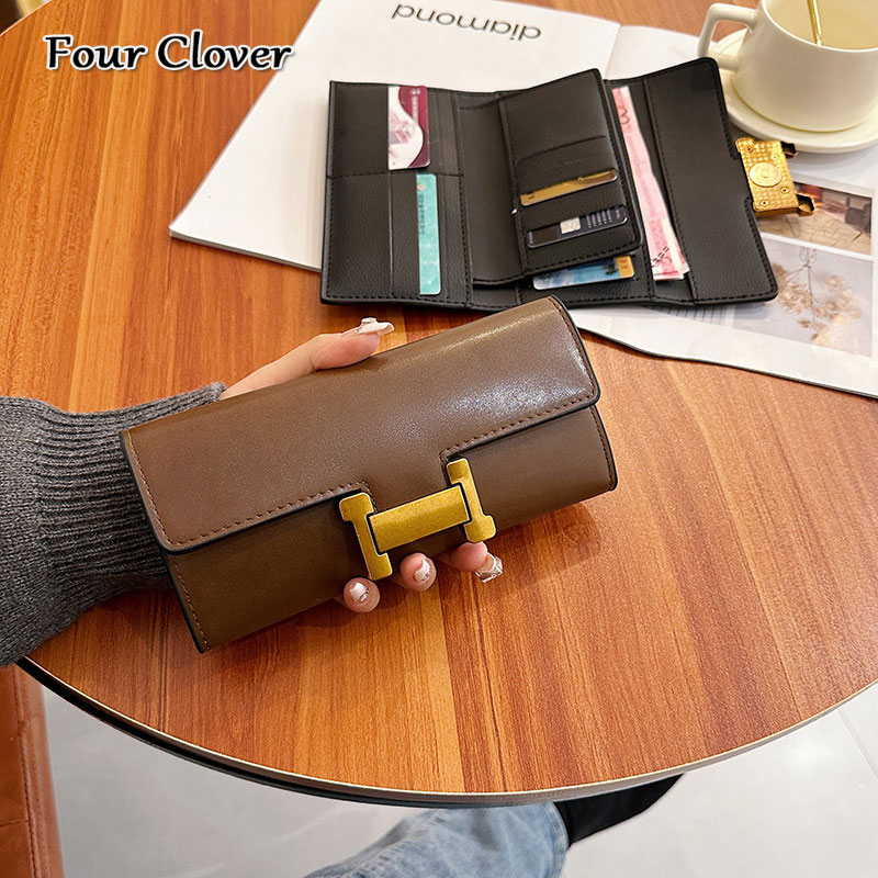 Lady's long wallet, classic retro multi-card slot wallet, multifunctional short luxury wallet, large capacity multi-card slot cardholder purse, m