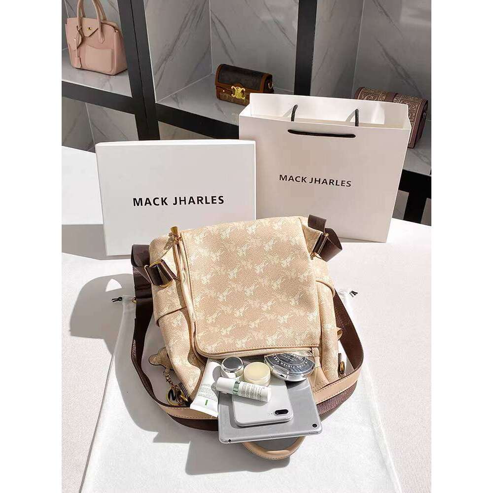 MACK JHARLES High-end Printed Large Capacity 2025 New Retro Travel Commuter Backpack