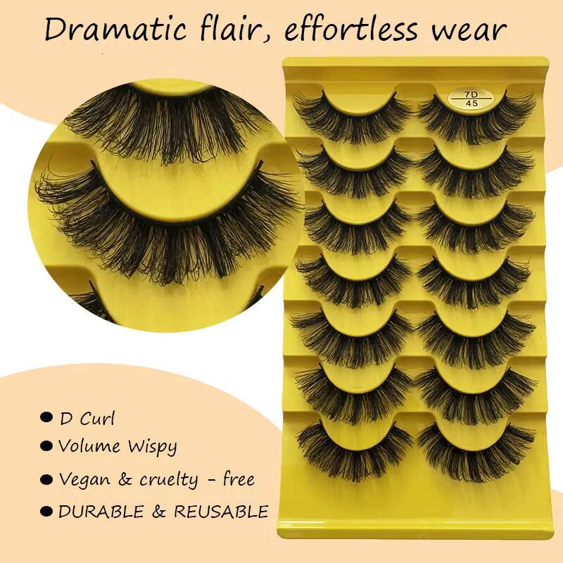 Wholesale Vendor 3D Fluffy Faux Mink Eyelash Strip Handmade Private Label False Eyelashes Natural Vegan Style Lashes