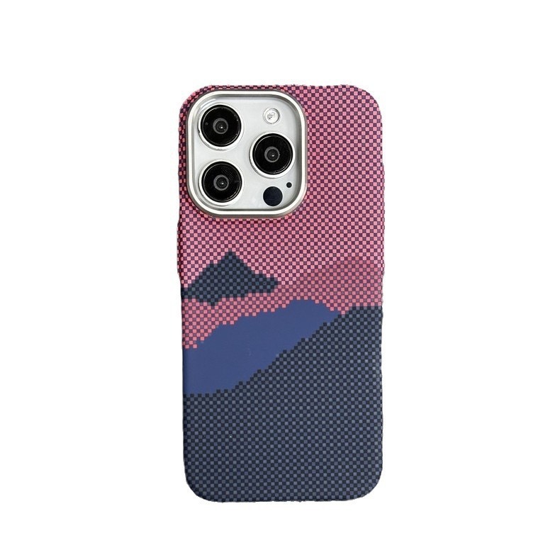 Glow-in-the-Dark Kevlar Texture Compatible with iPhone 16 Magnetic Charging Phone Carbon Fiber Apple 15 Full Coverage Hard Case