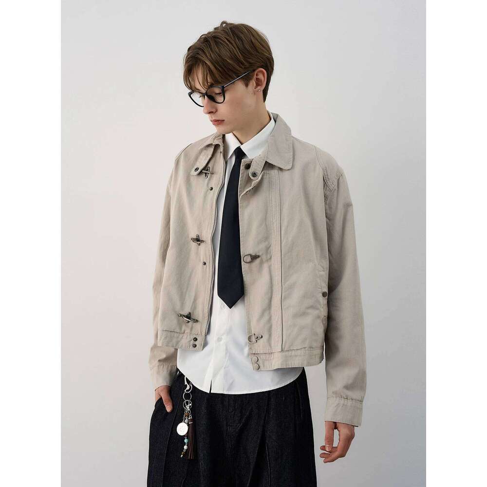 Y2k American Harajuku Retro Black Gothic High Street Aircraft Button Men And Women Korean Fashion Vintage Casual Jacket
