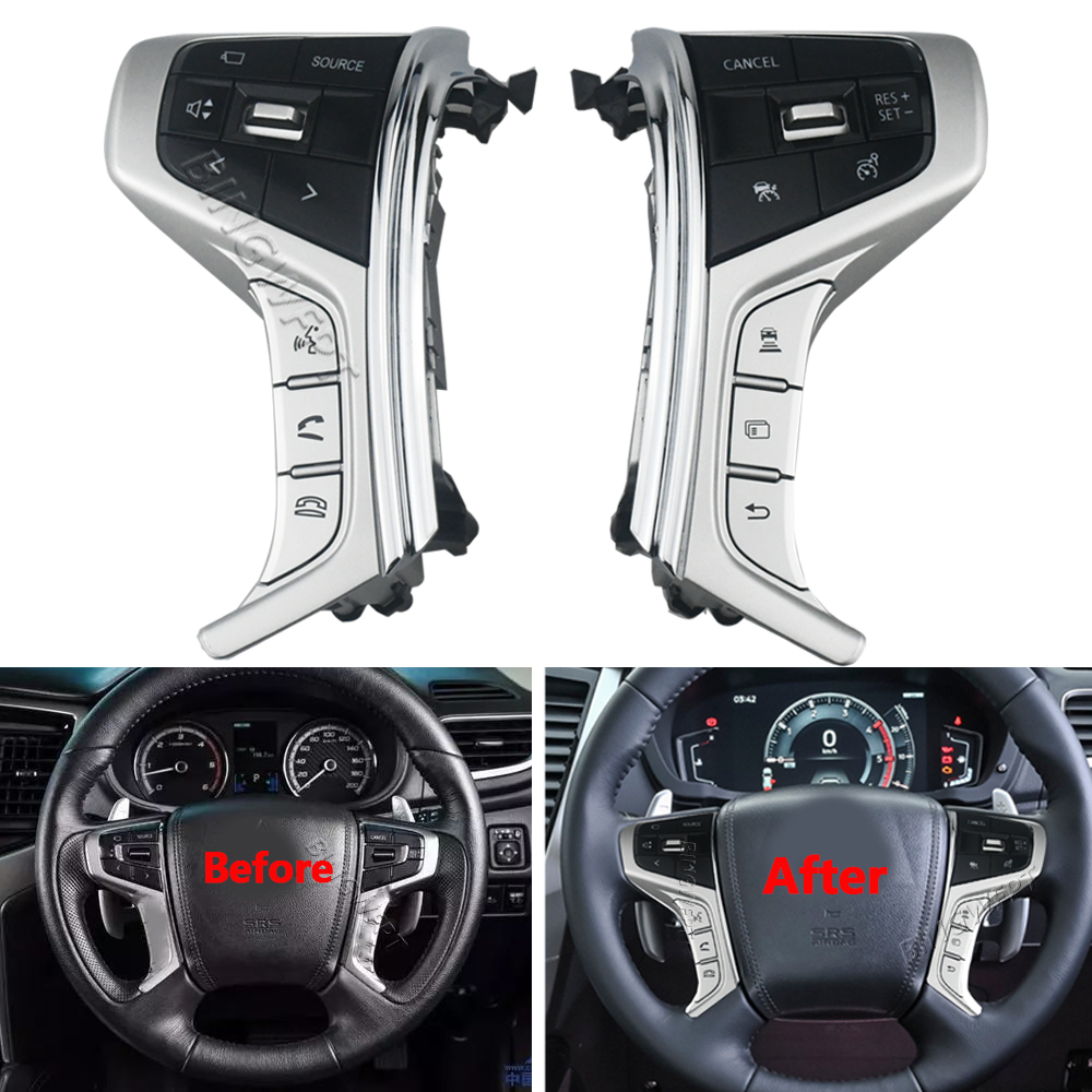 Car Cruise Control Switch Steering Wheel Multimedia Audio Button For Mitsubishi PAJERO SPORT 2015-2022 Outlander Delica L200
