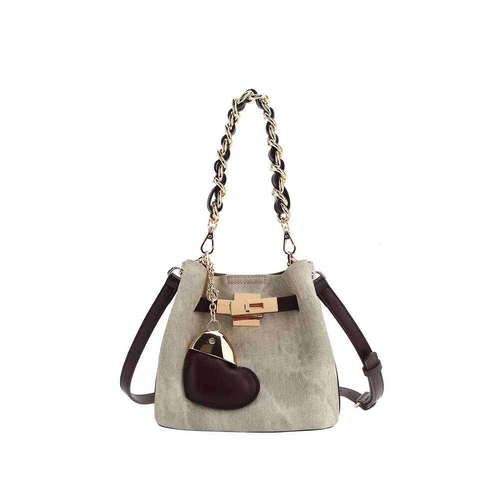 MACK JHARLES This Year's Trend Color-Block Bucket 2025 Autumn New High-End Chain Underarm Bag