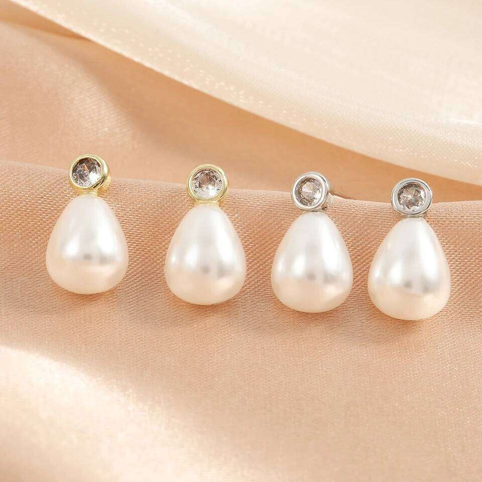 ZAKOL Elegant Geometric Imitation Pearl Earrings for Women Korean New Fashion Earring Exquisite Wedding Jewelry