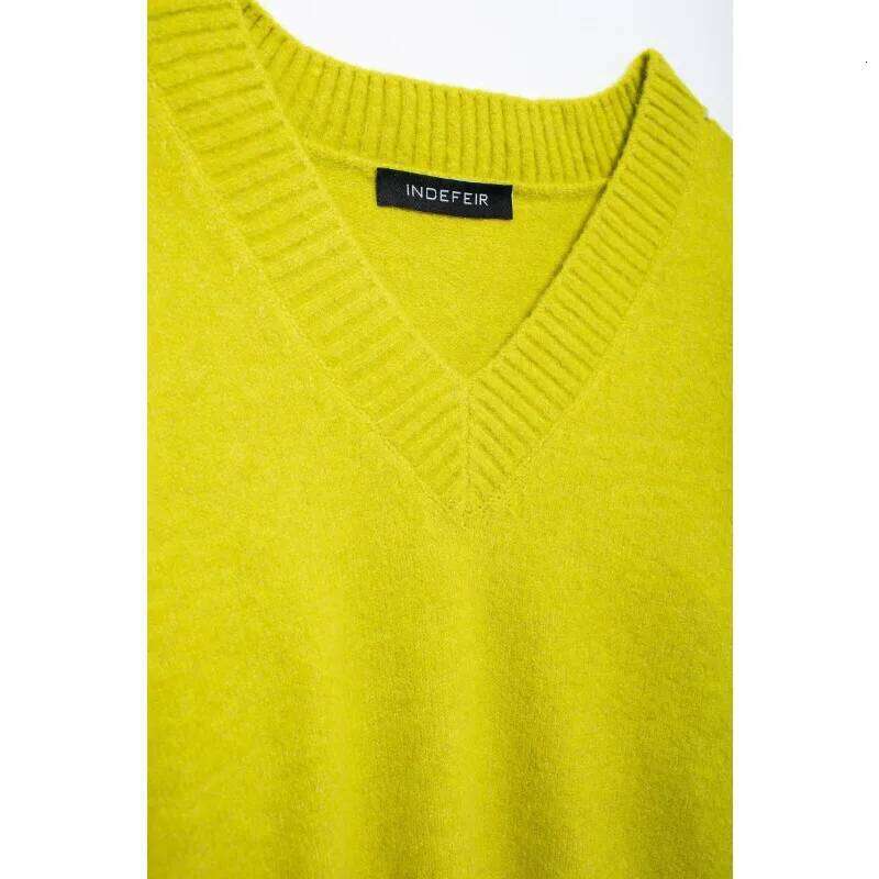 Cozy V-Neck Knit Solid Long Sleeve Sweaters Harajuku Vintage Pullovers Women's Autumn Sweater