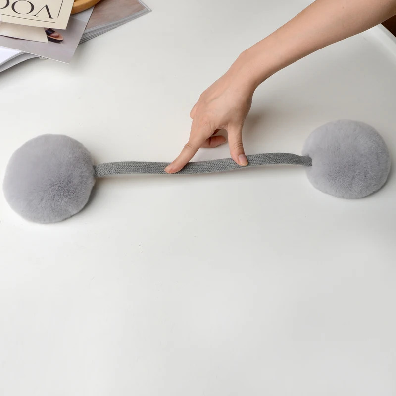 MPPM Natural 100 Rex Rabbit Fur Earmuffs Winter Accessories for Women Winter Ear Muffs Fluffy Earmuff Ear Cover for Winter 251225