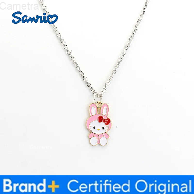 Sanrio Cartoon Kawaii Hello Kitty Alloy Necklace Anime Cute Hellokitty Y2K Girl Collar Chain Holiday Gift For Girlfriends H251229