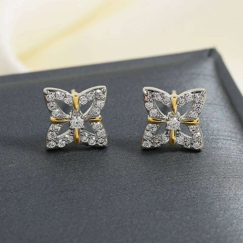 ZAKOL Brand New Arrival Buling Iced Out CZ Stud Earrings Hip Hop Rapper Geometric Round Square Zircon Women Men Ear Accessories