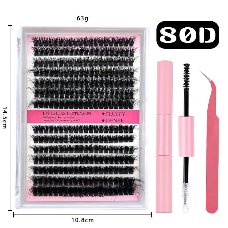 Fluffy 20mm Cluster Lashes Wholesale 80d 100d Cluster Kits With Tools Custom for Individual Diy Eyelashes Vendor