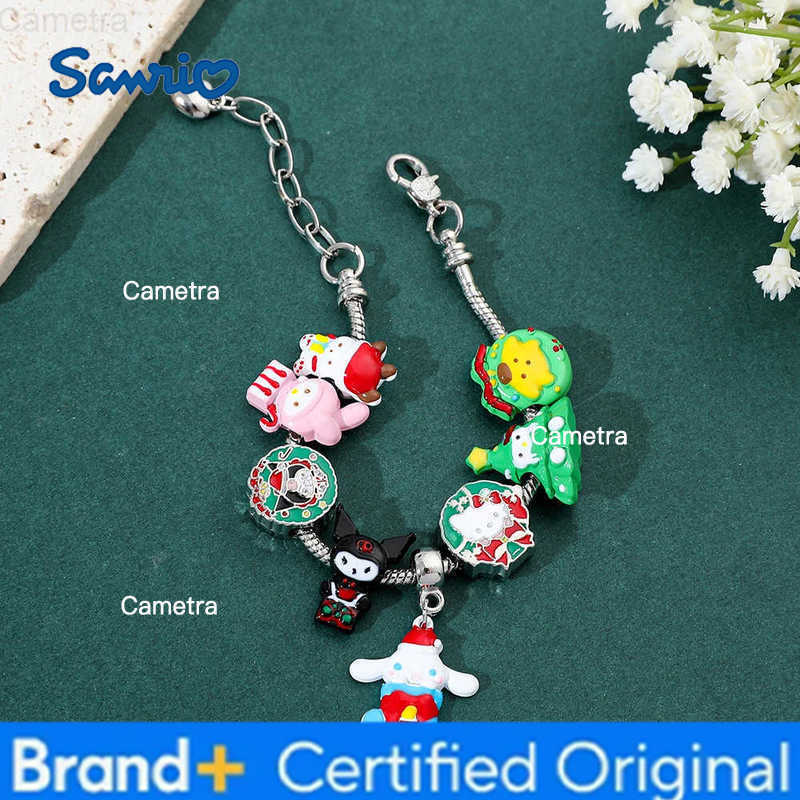 Sanrio Christmas Style Charms Bracelet for Girl DIY Jewelry Accessories Kawaii Hello Kitty Kuromi Melody Student Y2K H251229