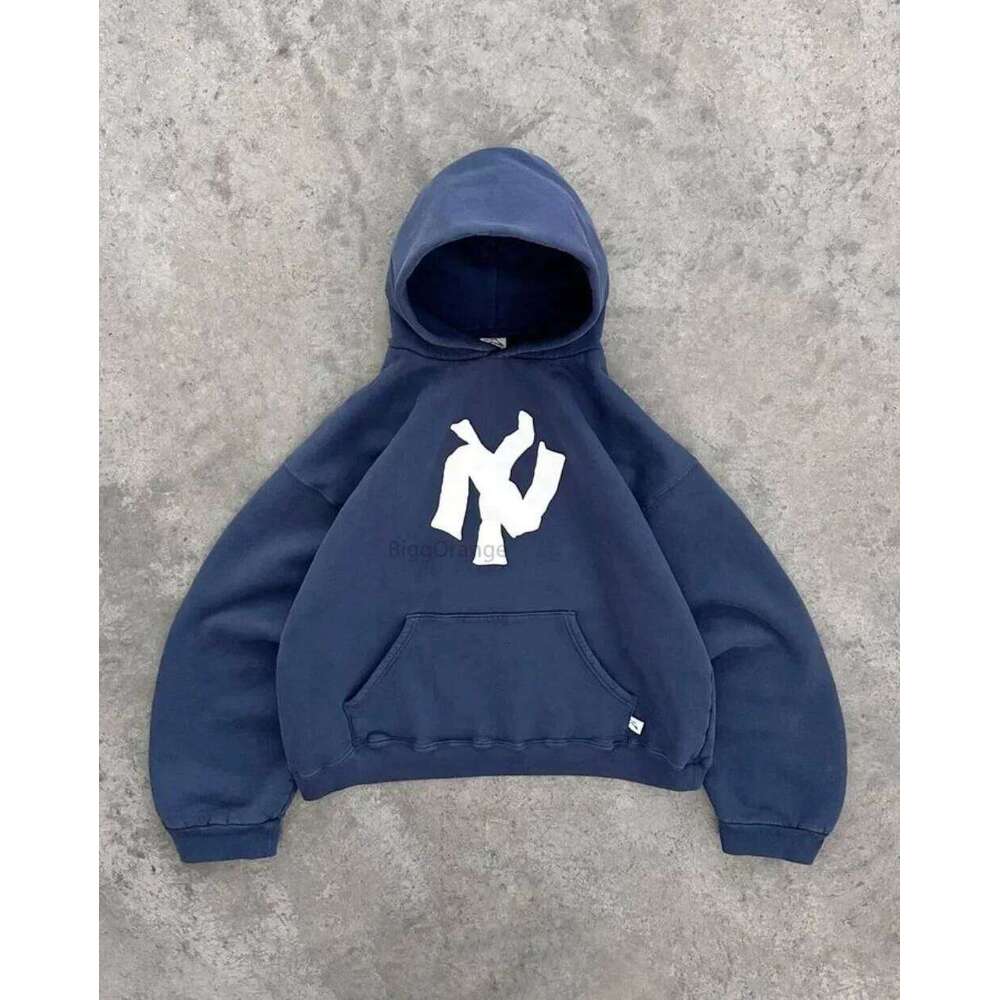 Y2K Harajuku Fashion Letter Pattern Printed Hooded Hip Hood Casual Loose Men and Women Oversized Zipper Sweatshirt