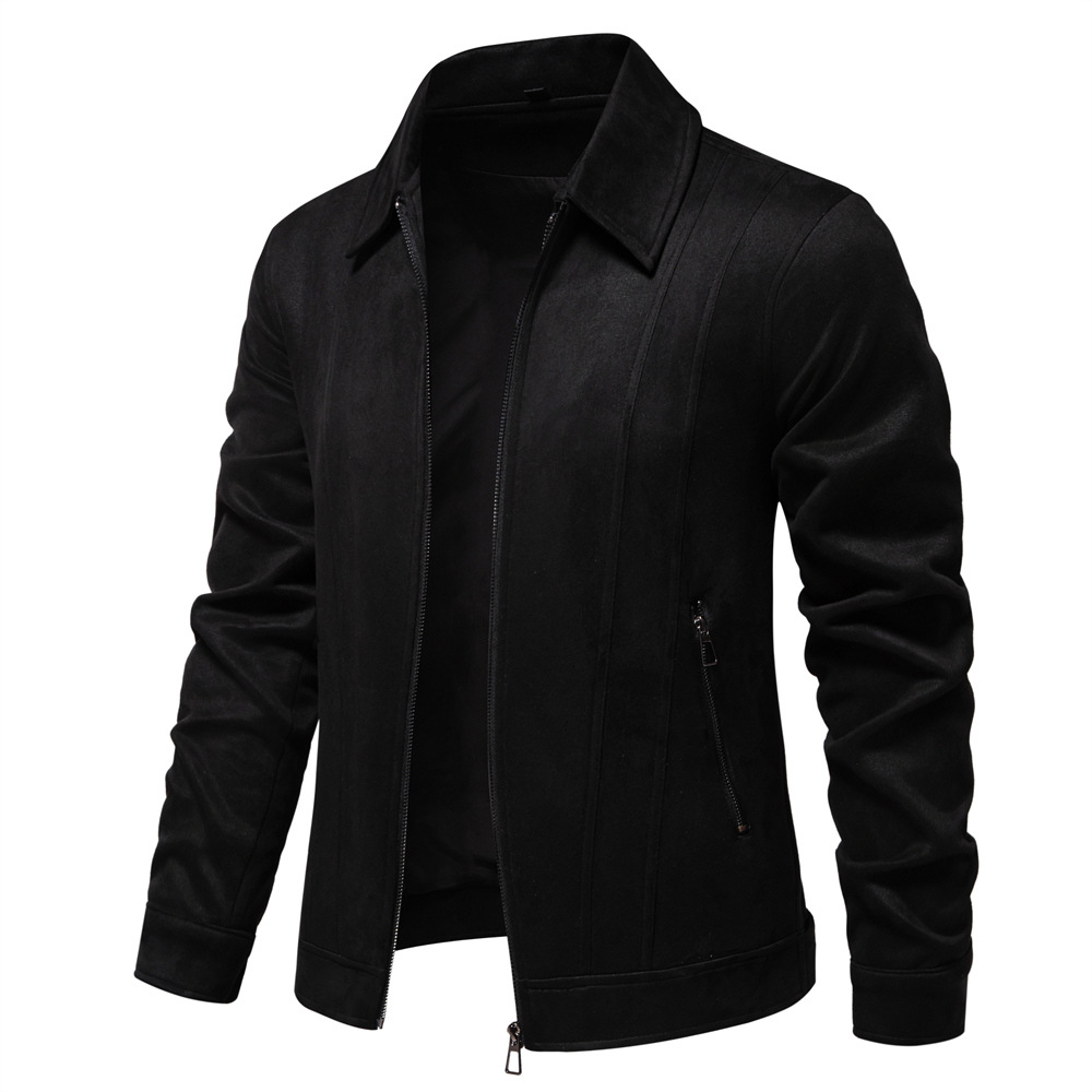 WOZK autumn and winter new style lapel jacket men's trendy men's jacket outdoor men's suede jacket designer