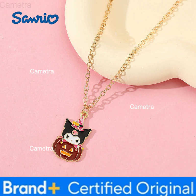 Sanrio Anime Cartoon Series Kuromi Hello Kitty Necklace Cute Girl Neck Chain Creative Halloween Pumpkin Necklace Gift H251229
