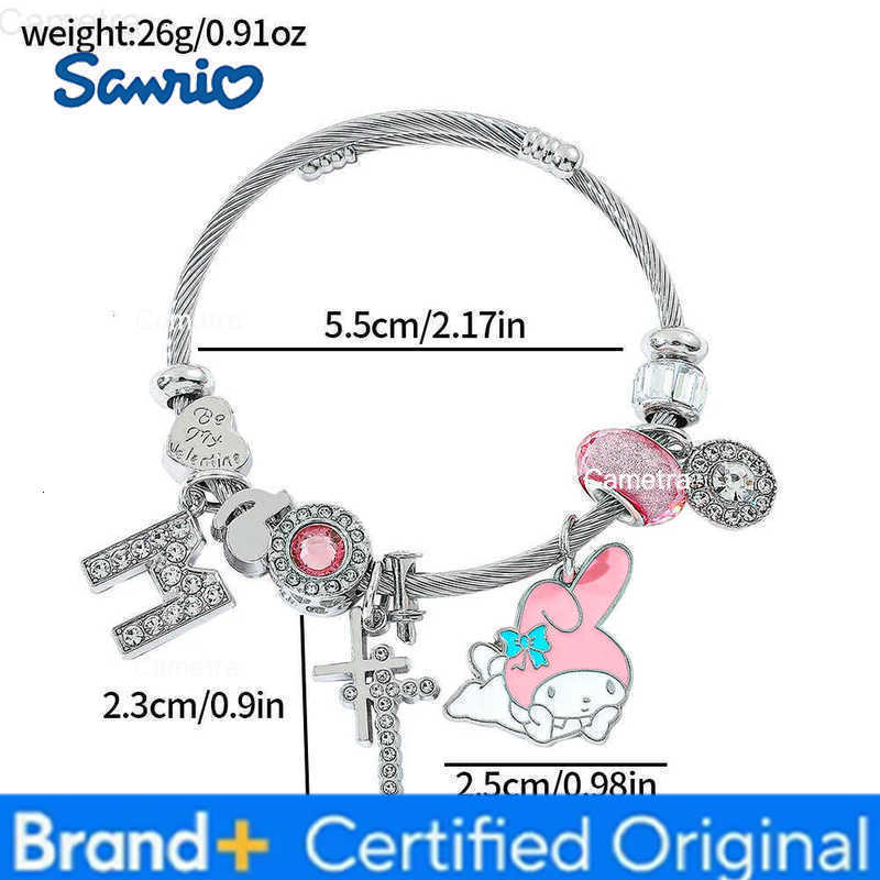 Sanrio Hello Kitty Cartoon Bracelet Fashion Charm Letter Melody Pendant Bangle - Unique Gift for Best Friends H251229