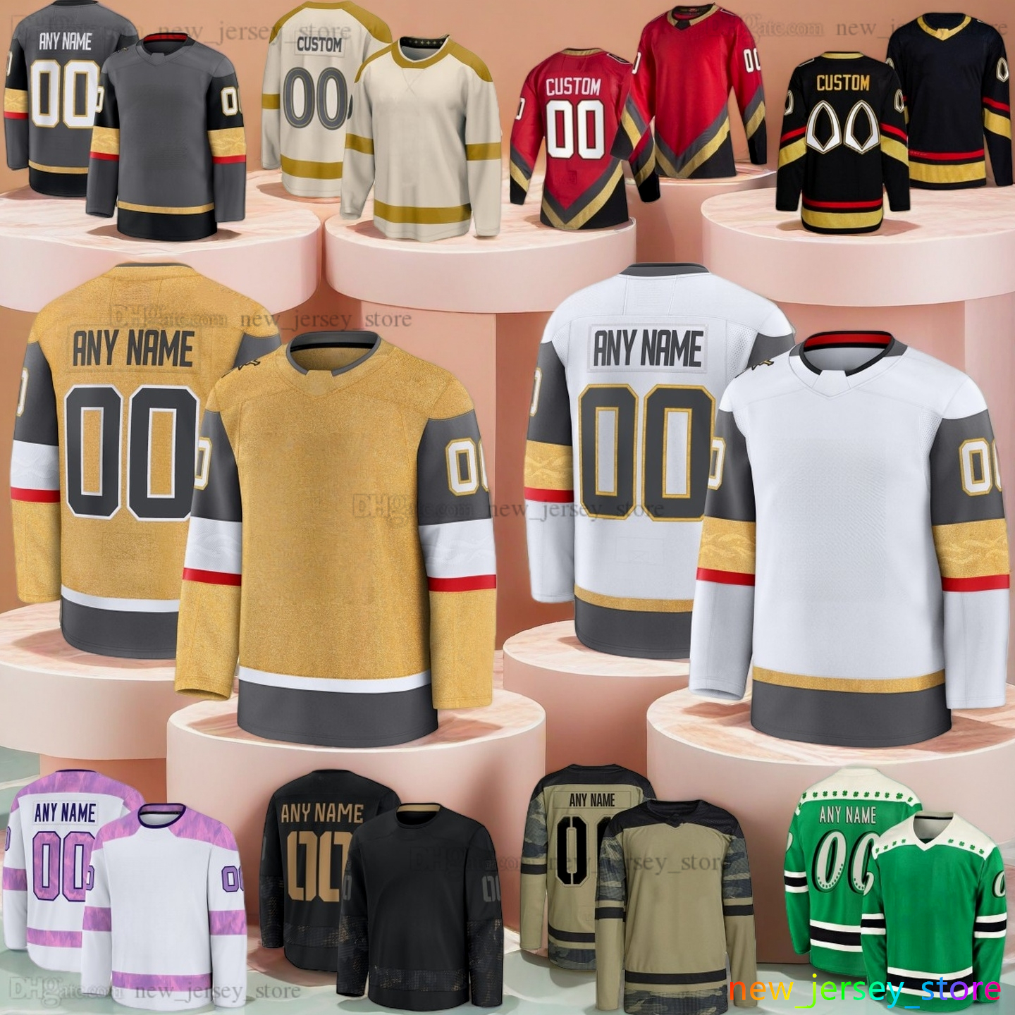 2025-26 Custom S-6XL 61 Mark Stone Ice Hockey Jersey 9 Jack Eichel 71 William Karlsson 33 Adin Hill 93 Mitch Marner 16 Pavel Dorofeyev 75 Ryan Reaves Stitched Jerseys