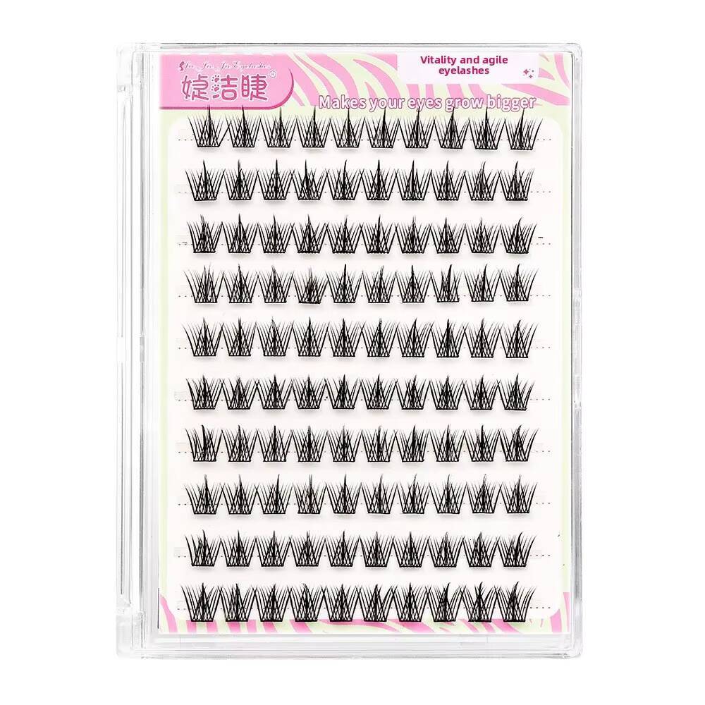 Lazy Baby Curved 5D Three-Step Glue-Free Full Strip Eyelashes Natural Realistic No-Makeup Look Segmented Eyelashes No Eyelashes