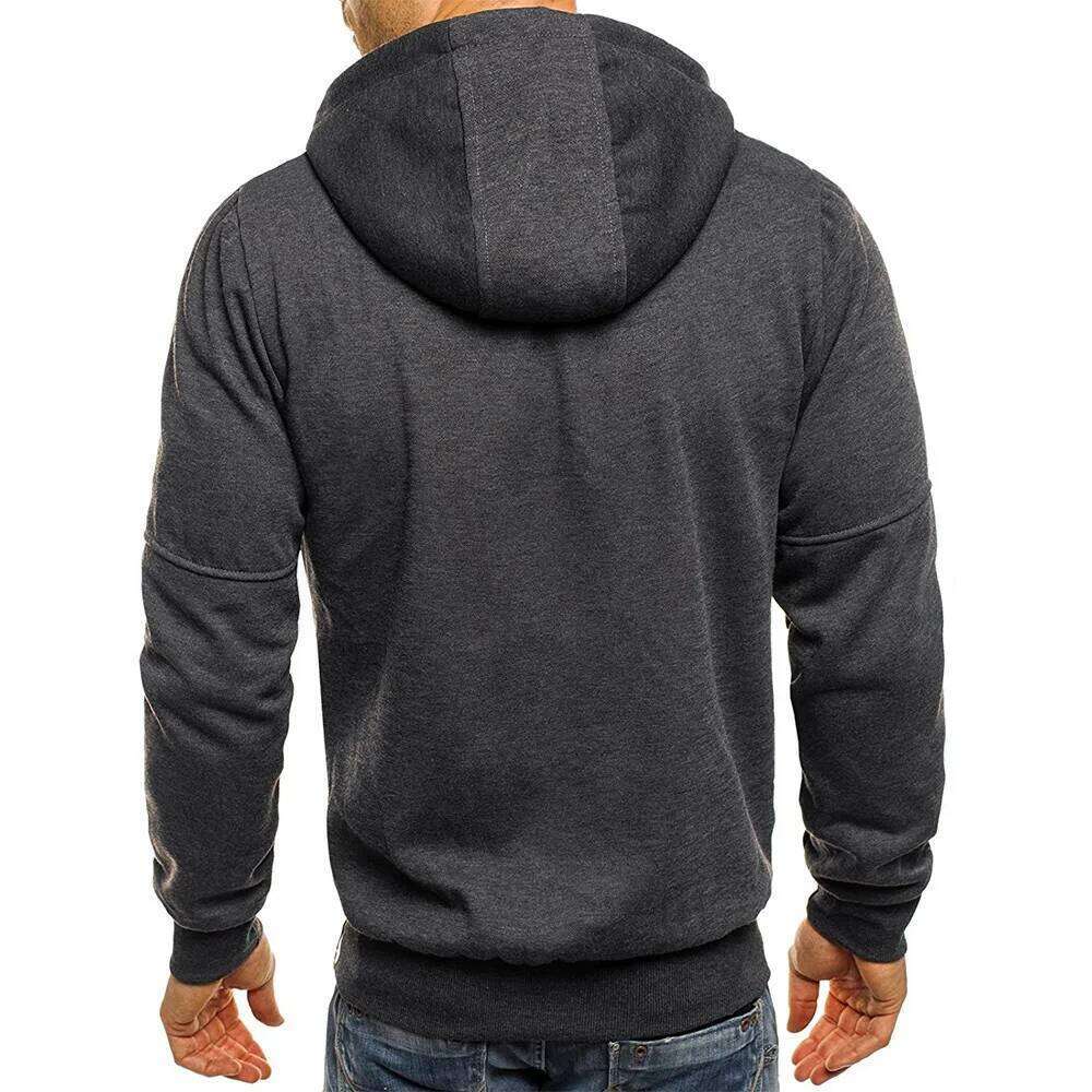 Men's Hoodies Long Sleeve Zipper Design Hooded Sweatshirt For Men Clothing Sportswear Slim Fit Casual Jacket MOQIONG
