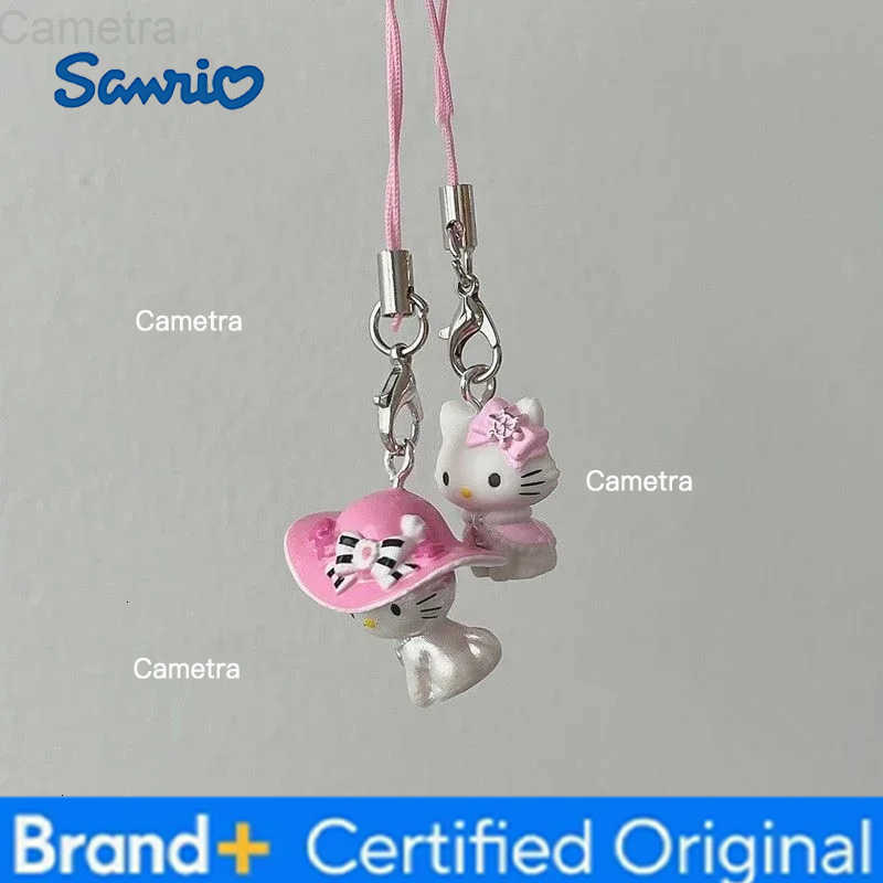 Sanrio Hello Kitty Kawaii Pink Bow Hat Keychain Harajuku Girl Angel Hello Kitty Bag Mobile Phone Pendant Charm Birthday Gift Ornament H251229