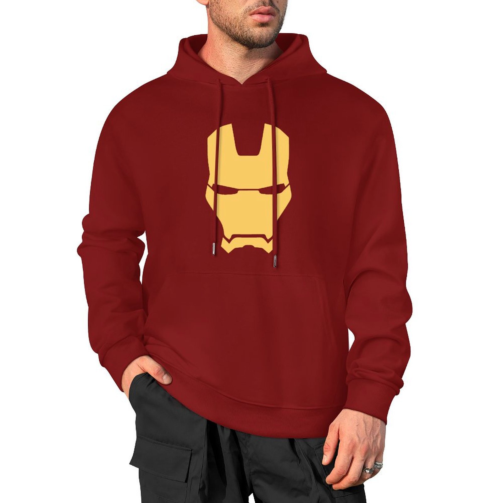 Custom Marvel Iron Man Designer Fall Winter Hoodie Design Unisex Long Sleeve Streetwear Hip Hop Oversized Fit Hoodie Men's Fashion Apparel M2