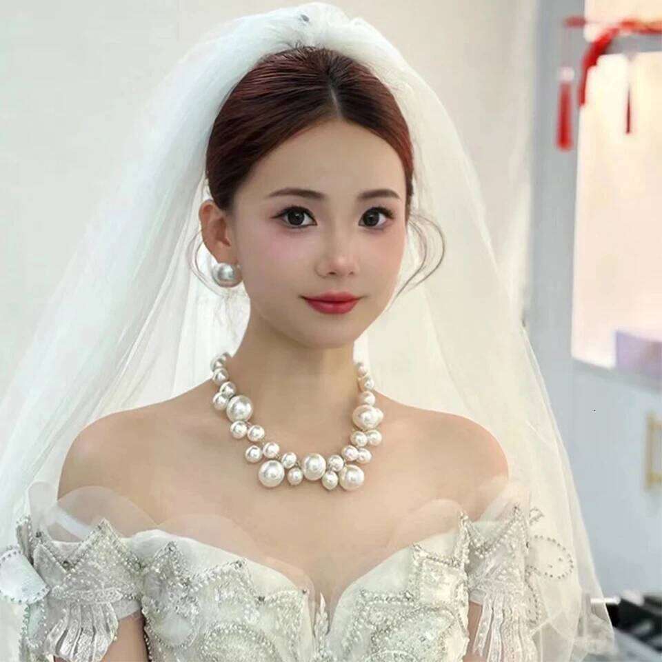 ZAKOL Elegant Imitation Pearl Necklace for Women Korean Fashion Perlas Grandes Choker Necklaces Wedding Jewelry Gifts