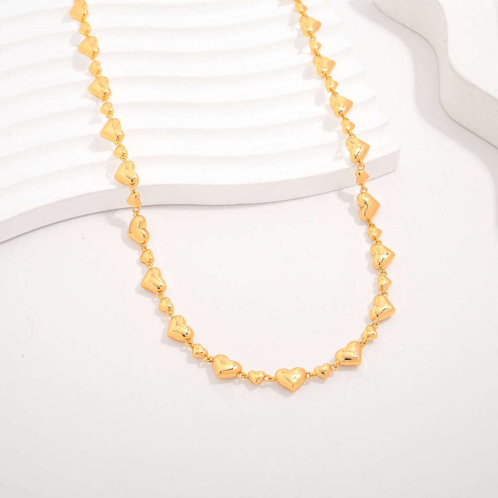 Cross-Border INS Style Niche Design Personality Simple Collarbone Spliced Heart-Shaped Neck Chain Necklace