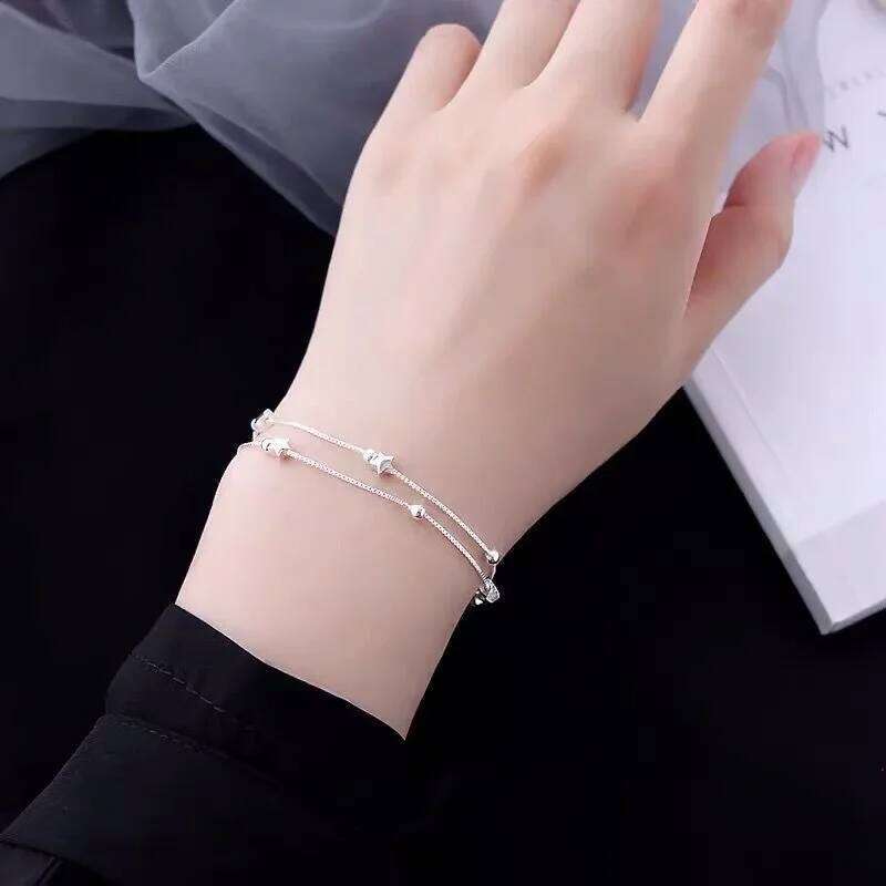hot 925 sterling silver Chain stars Bracelets for women Charms fashion designer party Wedding Jewelry Holiday gifts 25H1229