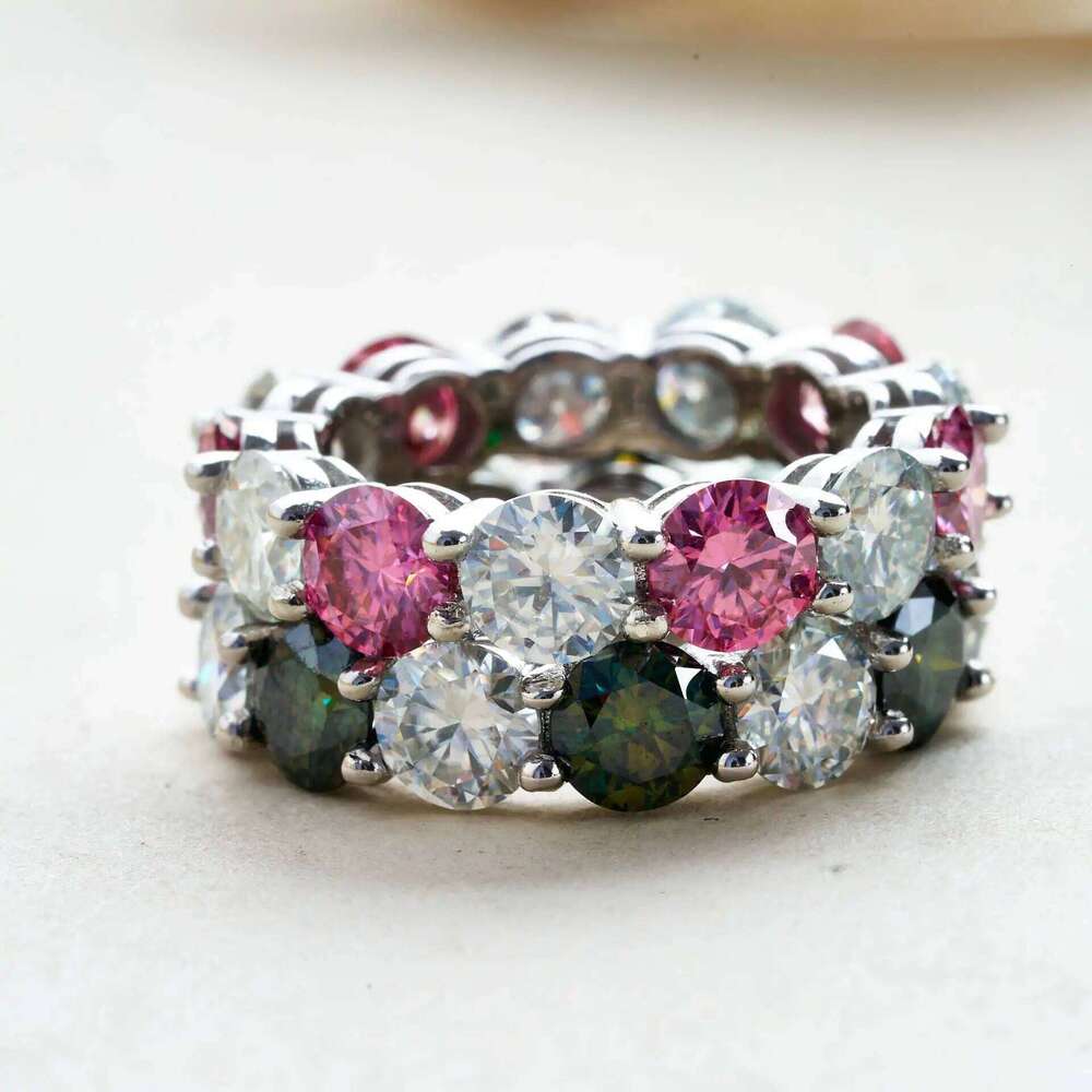 Moissanite Rings 14 tones 7ct Sterling Silver D VVS Lab Diamond with GRA Certificate Engagement Wedding Ring for Women cbe