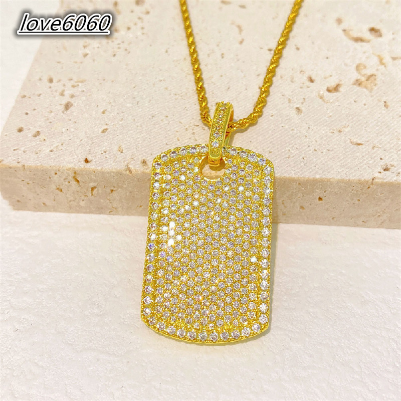 Hot Sale New S925 Silver Inlaid Moissanite square Personalized Pendant