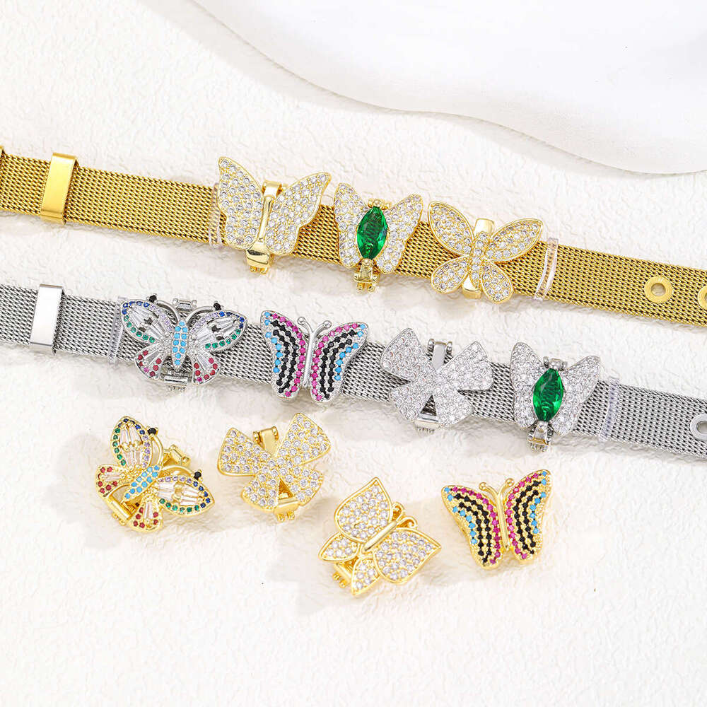 Cross-Border Hot Selling Stainless Steel 10mm Watch Strap Exquisite DIY Butterfly Bracelet Small Fashion Creative Accessories