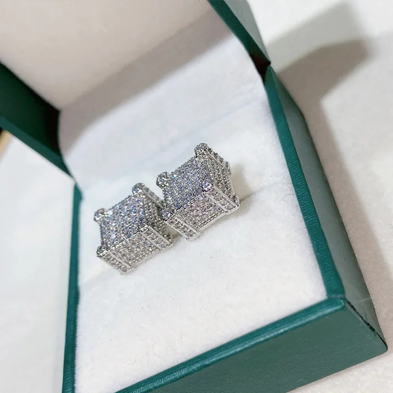 MDL Moissanit1 Style Square Earrings Earring Rap Men And Women Personalized Earrings Powder Full Diamond Earrings 251224