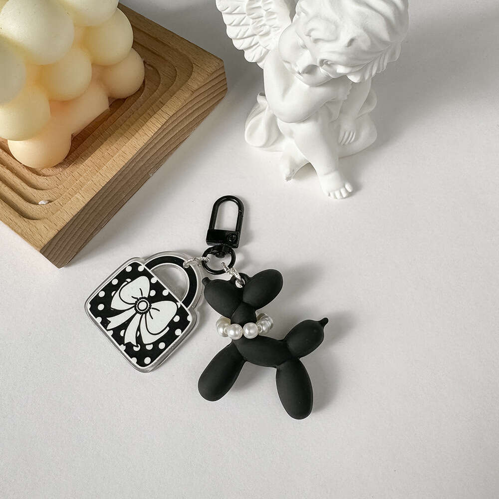 Camellia Pendant Balloon Dog Keychain Keychain Designer Women's Handbag Accessory Car Key Charm