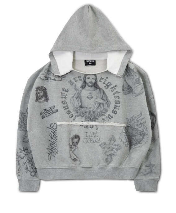 Amazon Independent Station Cross-Border European and American Foreign Trade Pullover Long Sleeve Printed Loose Hooded Sweatshirt Men