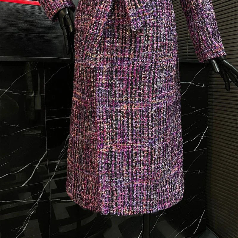 Female Overcoat 2025 Fashion Lapel Women Woolen Coat Autumn Winter High Quality Temperament Y249 251216