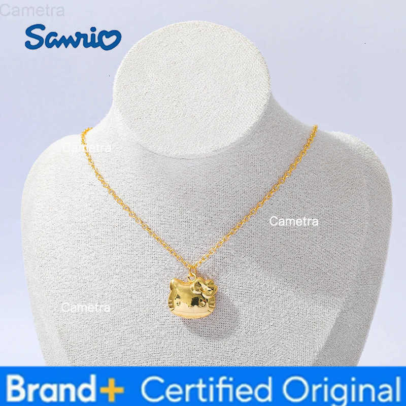 Sanrio Y2k Hello Kitty Necklace With Chain Imitation Pearl Necklace Korean Jewelry for Kids Girls Fashion Pendant H251229