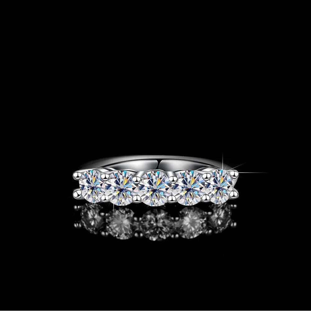 White Gold D Color 4mm Moissanite Ring for Women 1.5CT Stone Match Diamond Wedding Band Bride S925 Sterling Silver GRA a6f