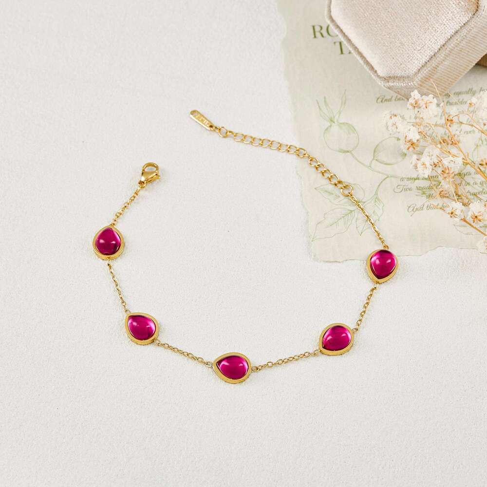 Bracelet For Women Fresh Literary Vintage Geometric Round Crystal Bracelet, European and American Hot-Selling Elegant Versatile Jewelry