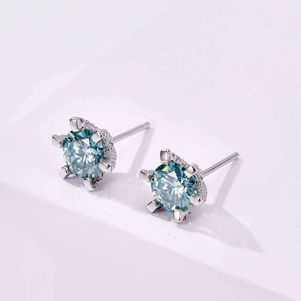 100% Dcolor vvs GRA Moissanite stub Earrings for Women Lab Grown Diamond Ear Studs 925 Sterling Silver Fine Jewelry Gift db0