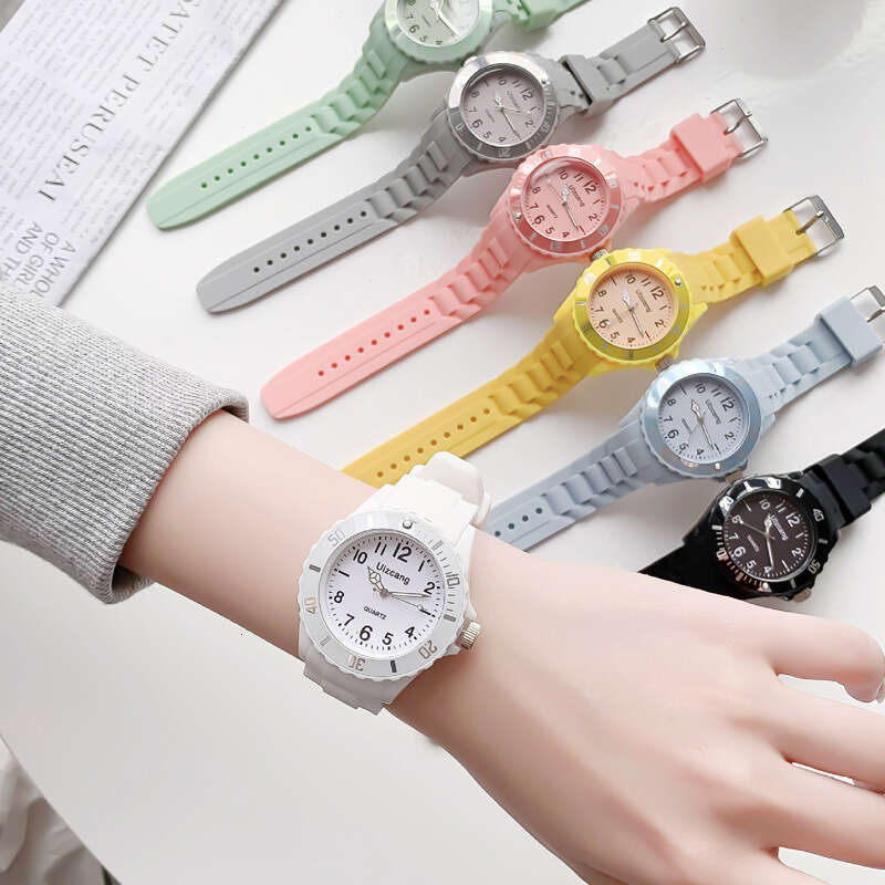 Children's Cute Boys And Girls Elementary Waterproof Shockproof Colorful Jelly Junior High School Ins Niche Watch