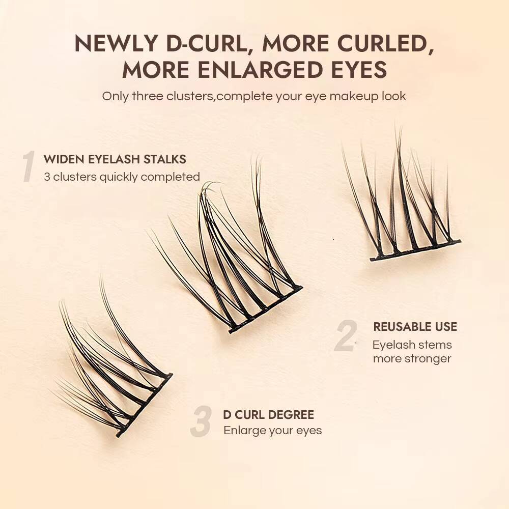 Latest Custom Label Large Capacity 10 Rows 120 Cluster Beginner Friendly Diy Fine-Stem D-curled Sunflower False Eyelashes