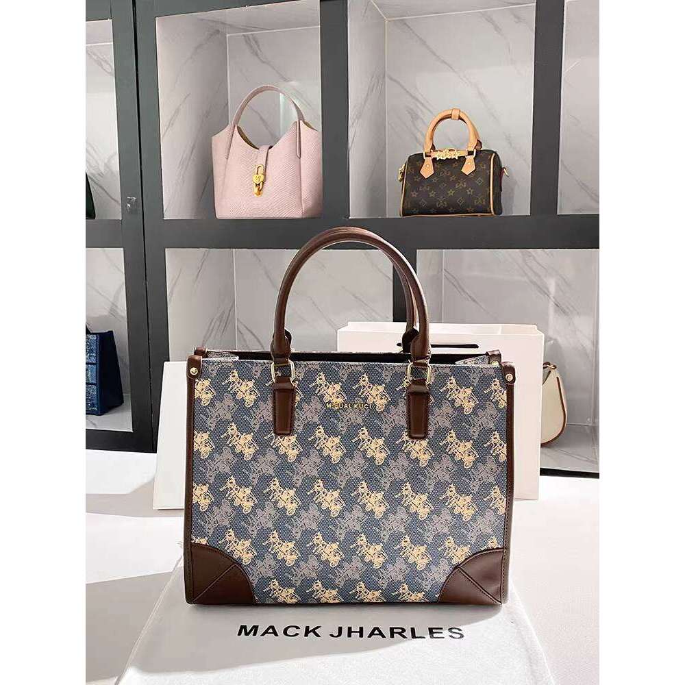 MACK JHARLES Retro Large Capacity Tote Bag 2025 Autumn New High-end Color-blocking Handbag Trend