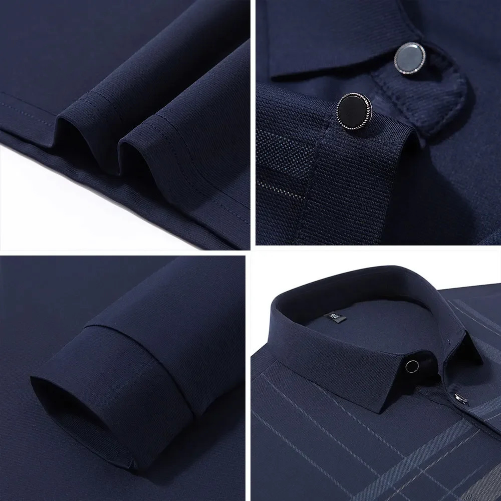 BROWON Polo T Shirt for Man 2025 Formal Business Slim Long Sleeve Tshirt Men Casual Loose Stripe Clothes 251219