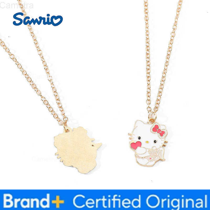 Sanrio Black White Hello Kitty Couple Necklace Set - Adorable Matching Kitty Charms Perfect Gift for Fans Couples Best Friends H251229