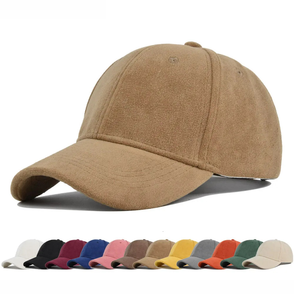 Fashion Suede Baseball Caps For Men Women Autumn Winter Solid Retro Hip Hop Hat Unisex Street Adjustable Sun Visor Caps 251225