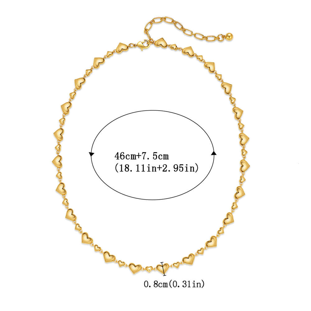 Cross-Border INS Style Niche Design Personality Simple Collarbone Spliced Heart-Shaped Neck Chain Necklace