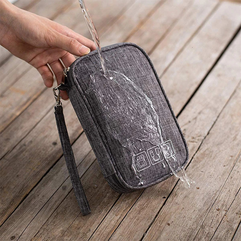Data Cable Storage Bag Portable Headphone Manager Digital Gadget Suitcase Double-layer Digital USB Hard Drive Protection Bag 251224