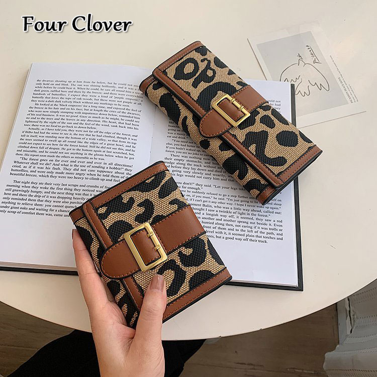 European and American fashion leopard print wallet new luxury wallet trifold short wallet billfold long wallet women's card holder purse men'